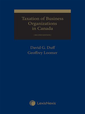 cover image of Taxation of Business Organizations in Canada